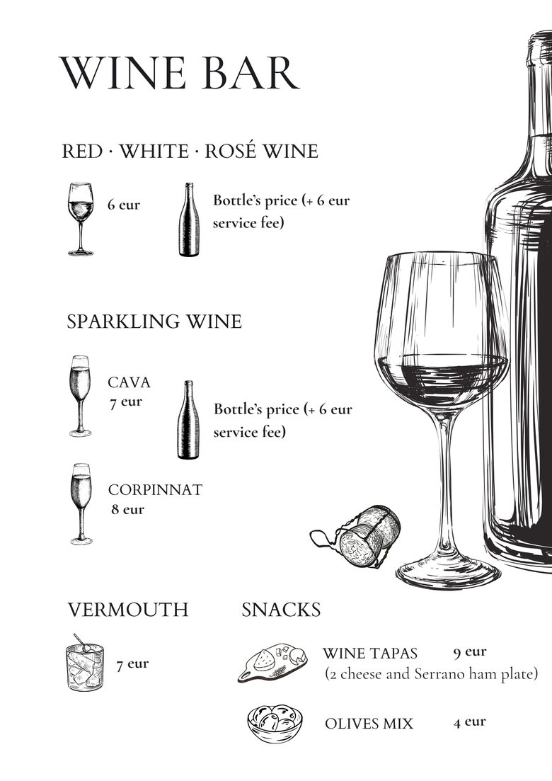 Wine Bar Menu Raim Catalan Wines