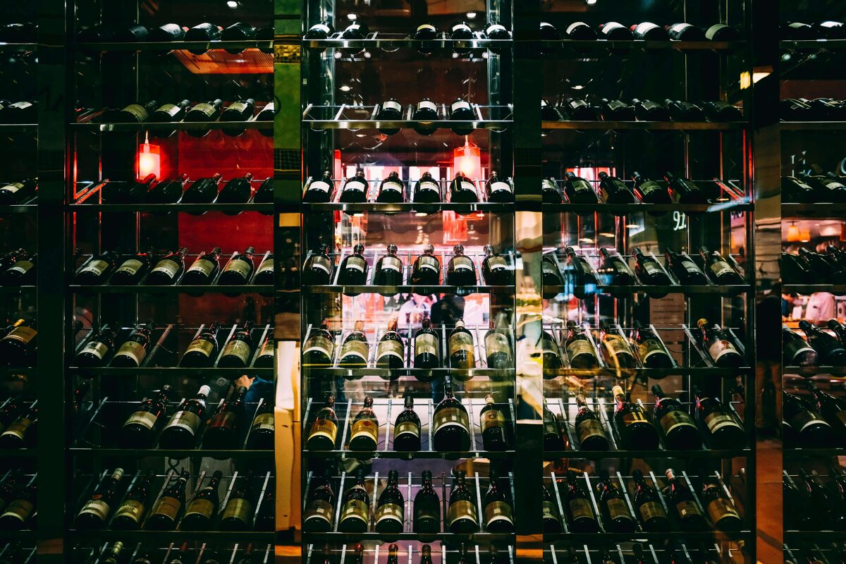 wine selection cellar