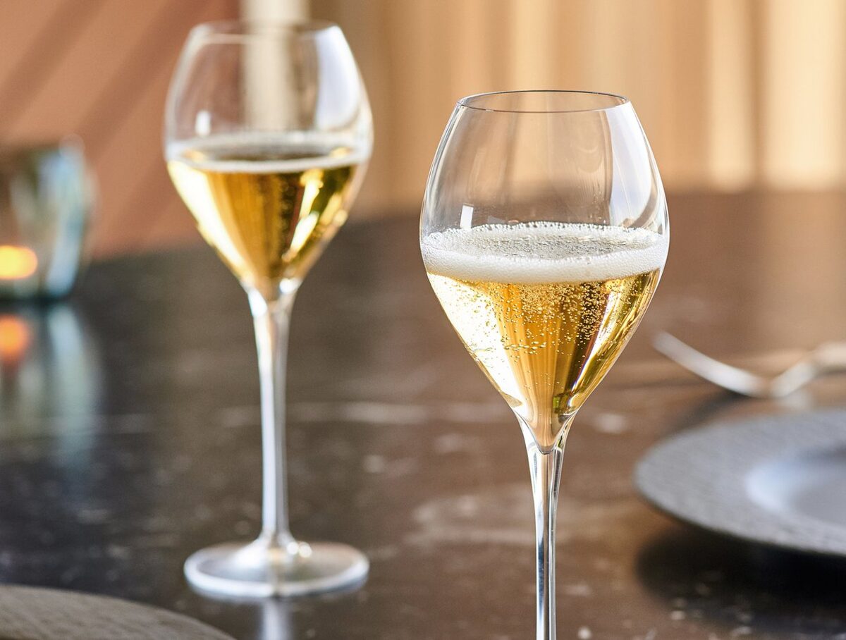 two glasses of cava sparkling wine